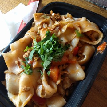 The Handpulled Noodle - ribbon noodles with chicken stir fry - Chinese Near Me - New York, New York The Handpulled Noodle - ribbon noodles with chicken stir fry - Chinese Near Me - New York, New York