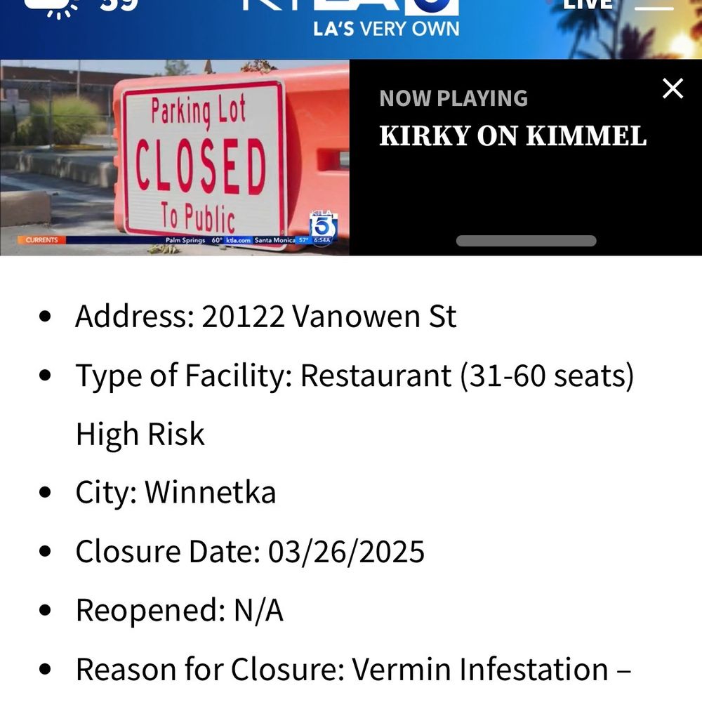 This place was just on the news for closure notice for vermin infestation.