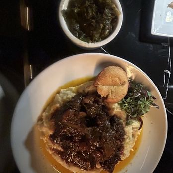 Noir Kitchen & Cocktails - Oxtails with mashed potatoes and greens - Soul Food Near Me - Nashville, Tennessee