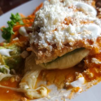 Langostinos - The insides of the best chile relleno con queso I EVER HAD!!!   Do not miss this! - International Near Me - Puerta Vallarta, JAL