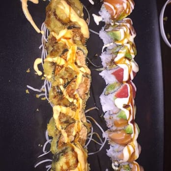 Red Salmon - Spicy tuna tempura roll and candy roll. - Japanese Near Me - Lancaster, California Red Salmon - Spicy tuna tempura roll and candy roll. - Japanese Near Me - Lancaster, California
