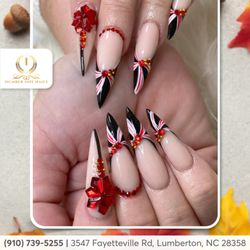 Number 1 Nails - Tis the season to shine! Book your rhinestone nail look now!