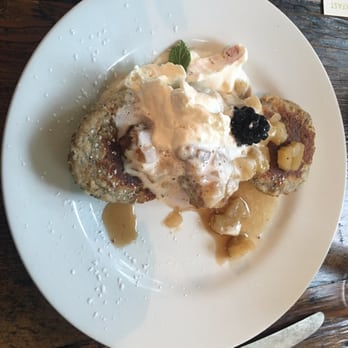 Oakhurst Café - Buckwheat Shortcakes - These were ok! I didn't enjoy the ginger whipped cream but loved the fresh fruit sprinkled on top. - Breakfast & Brunch Near Me - Charlottesville, Virginia