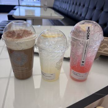 Mocha - Sea salt  Vietnamese coffee, lychee lemonade with lychee popping boba, guava lemonade with lychee jelly - Ice Cream & Frozen Yogurt Near Me - Aurora, Colorado