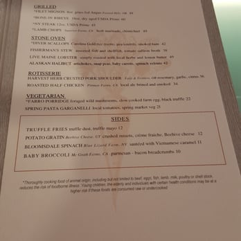 Harvest - Entrees and sides menus - New American Near Me - Las Vegas, Nevada Harvest - Entrees and sides menus - New American Near Me - Las Vegas, Nevada