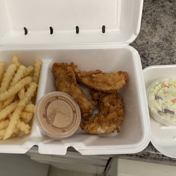 Raising Cane's Chicken Fingers - Three piece meal (subbed coleslaw for the Texas toast!) - Fast Food Near Me - Chicago, Illinois