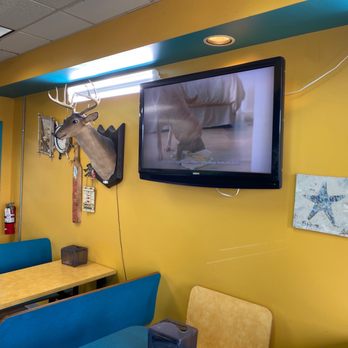 Sharks Fish and Chicken - Dining area -has about 5 tables. - Seafood Near Me - Trotwood, Ohio Sharks Fish and Chicken - Dining area -has about 5 tables. - Seafood Near Me - Trotwood, Ohio