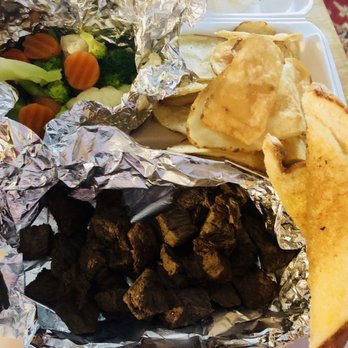 Blondeez Restaurant - Plain steak tips, home made chips, steamed veggies - Southern Near Me - Taylorsville, North Carolina Blondeez Restaurant - Plain steak tips, home made chips, steamed veggies - Southern Near Me - Taylorsville, North Carolina