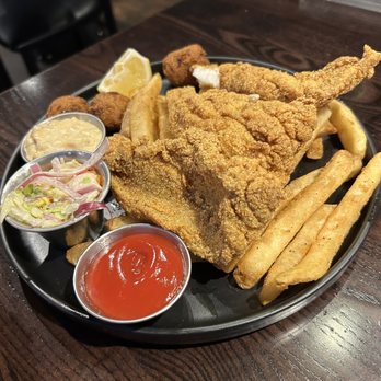 The Rim - Catfish with fries - Wine Bars Near Me - Fort Worth, Texas The Rim - Catfish with fries - Wine Bars Near Me - Fort Worth, Texas