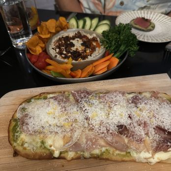 Duchess - Eggplant & fried onion dip, flatbread with green goddess dressing and prosciutto - Breakfast & Brunch Near Me - Fort Worth, Texas Duchess - Eggplant & fried onion dip, flatbread with green goddess dressing and prosciutto - Breakfast & Brunch Near Me - Fort Worth, Texas
