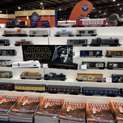 Amherst Railway Society Railroad Hobby Show - Star Wars themed O-scale box cars