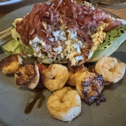 Wedge Salad with grilled shrimp
