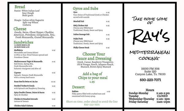 Menu photo 4 Ray’s Mediterranean Cooking Canyon Lake, TX Menu photo 4 Ray’s Mediterranean Cooking Canyon Lake, TX