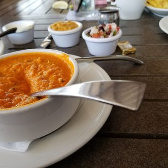 150 Sunset - Tomato-basil soup, house green chile sauce and pico de gallo. - Breakfast & Brunch Near Me - El Paso, Texas 150 Sunset - Tomato-basil soup, house green chile sauce and pico de gallo. - Breakfast & Brunch Near Me - El Paso, Texas