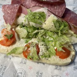 Jimmy John's - I don't understand why all the meat is hanging out. It's not like they put a lot of lettuce and tomatoes inside.