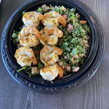 Marketplace Grille - Shrimp bowl with herb rice - Mediterranean Near Me - San Diego, California Marketplace Grille - Shrimp bowl with herb rice - Mediterranean Near Me - San Diego, California