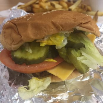 Five Guys - Glad to see they took my "extra pickle" seriously. - Burgers Near Me - Indianapolis, Indiana