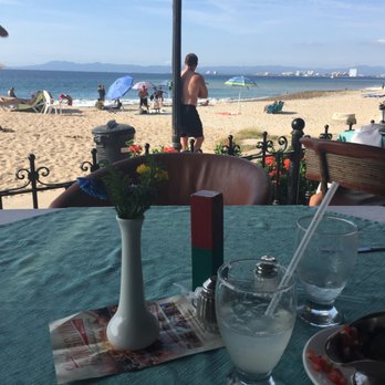 Mi Pueblito Restaurant Bar - Beach view from our table on the outdoor patio. Perfect pitstop for a quick, cool drink and bar snack. - International Near Me - Puerto Vallarta, JAL Mi Pueblito Restaurant Bar - Beach view from our table on the outdoor patio. Perfect pitstop for a quick, cool drink and bar snack. - International Near Me - Puerto Vallarta, JAL