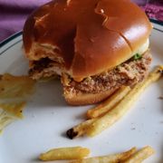 Photo of Wood-n-Tap Bar & Grill- Hartford - Hartford, CT, United States. Fried chicken sandwich with fries