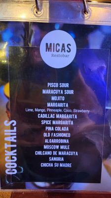 Menu photo 8 Micas Restobar La Verne, CA