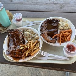 Two 1/2 rack of ribs comes with two sides