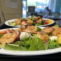 NE Seafood Shack - Fresh salads topped with seafood