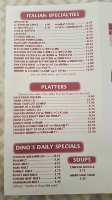 Menu photo 5 Dino's Carryout & Restaurant Baltimore, MD Menu photo 5 Dino's Carryout & Restaurant Baltimore, MD