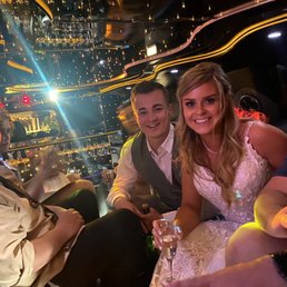 Is enjoying champagne after our incredible wedding with our bridal party as they took us to our after party!! Is enjoying champagne after our incredible wedding with our bridal party as they took us to our after party!!