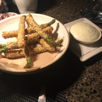 The Rooftop - Pretzel asparagus with aioli dipping sauce - Asian Fusion Near Me - Beverly Hills, California