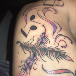 Fat Cat Tattoo - This is a close up the quills and his work done yesterday on the side of my right knee