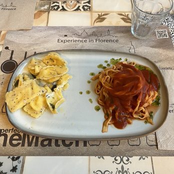 Pastamania - Pasta making class - the results ( our  food after it was cooked) - Cooking Classes Near Me - Florence, FI