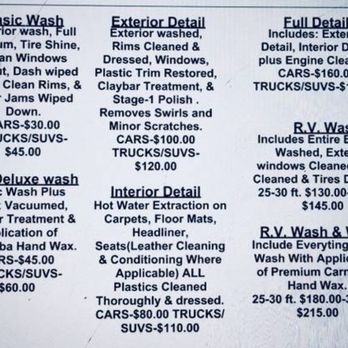 Mobile Auto Detailing Experts - Breakdown of our services with pricing - Car Wash Near Me - Mooresville, North Carolina