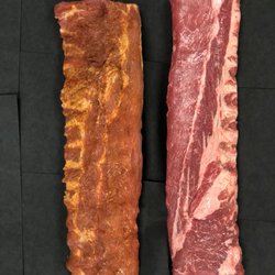 Johnstown Food Center - Baby back pork ribs: $4.99lb seasoned or non seasoned. Silver lining is removed