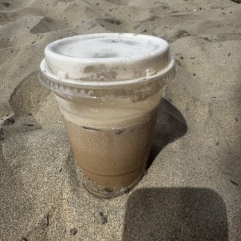 Newport Coffee Company  - Samoa Iced Latte with Cold Foam - Coffee & Tea Near Me - Newport Beach, California