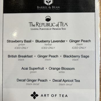 Barrel & Bean Coffee - Tea Menu - Coffee & Tea Near Me - Morgan Hill, California
