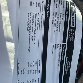 Les Schwab Tire Center - Yeah like new ball joint goes bad in less than 28000 miles - Tires Near Me - Caldwell, Idaho Les Schwab Tire Center - Yeah like new ball joint goes bad in less than 28000 miles - Tires Near Me - Caldwell, Idaho