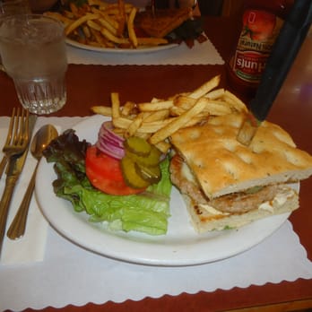Cornerstone Cafe - turkey burger on foccacia - Breakfast & Brunch Near Me - Dunsmuir, California
