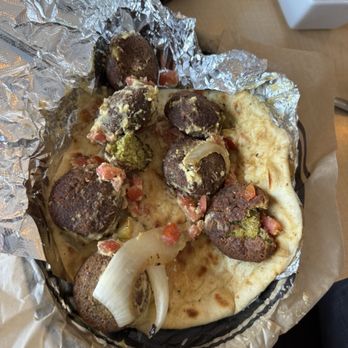 Papouli's Greek Grill - This is the Greco Roman with falafel zues size Hummus instead of cheese. - Greek Near Me - Selma, Texas Papouli's Greek Grill - This is the Greco Roman with falafel zues size Hummus instead of cheese. - Greek Near Me - Selma, Texas