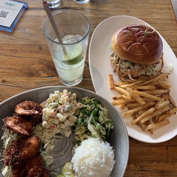 Duke's La Jolla - Coconut Shrimp Plate Lunch Kalua Pork Sandwich - New American Near Me - La Jolla, California