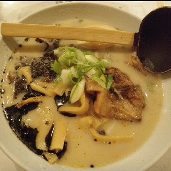 Ramen Wasabi - 2014 bowl. The black garlic yu was a prominent part of the bowl. - Ramen Near Me - Chicago, Illinois Ramen Wasabi - 2014 bowl. The black garlic yu was a prominent part of the bowl. - Ramen Near Me - Chicago, Illinois