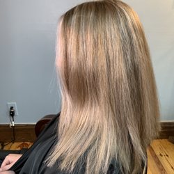 Hairitage Salon - Blond with hint of pink highlights
