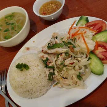 Pho Ga Hai Van - Rice dishes come with side of soup... I also love all the veggies on the side! So yummy! - Vietnamese Near Me - Westminster, California Pho Ga Hai Van - Rice dishes come with side of soup... I also love all the veggies on the side! So yummy! - Vietnamese Near Me - Westminster, California