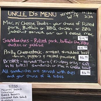 Uncle D’s BBQ - Menu 9/2023 - Barbeque Near Me - Lihue, Hawaii Uncle D’s BBQ - Menu 9/2023 - Barbeque Near Me - Lihue, Hawaii