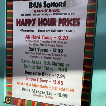 Baja Sonora Mexican Restaurant - Good Happy Hour Deals! - Mexican Near Me - Long Beach, California