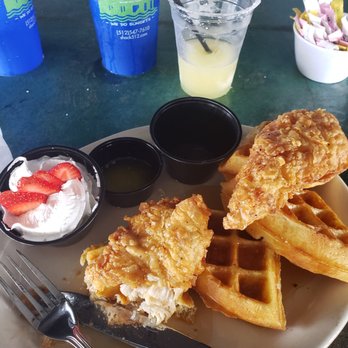 Shack 512 - Chicken and Waffles with a jalapeno margarita. - Breakfast & Brunch Near Me - Volente, Texas Shack 512 - Chicken and Waffles with a jalapeno margarita. - Breakfast & Brunch Near Me - Volente, Texas