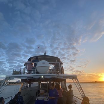 Express Watersports - Two-level charter boat with room to walk around, table near the back with cheese/fruit/crackers and unlimited drinks in the front - Boating Near Me - Murrells Inlet, South Carolina