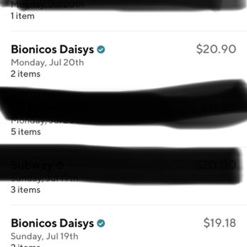 Bionicos Daisys - Proof I order 5x's a week - Juice Bars & Smoothies Near Me - Los Angeles, California