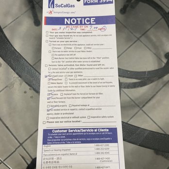 DePrez and Son - Notice from gas company and yes the have these notices as well - Property Management Near Me - Riverside, California