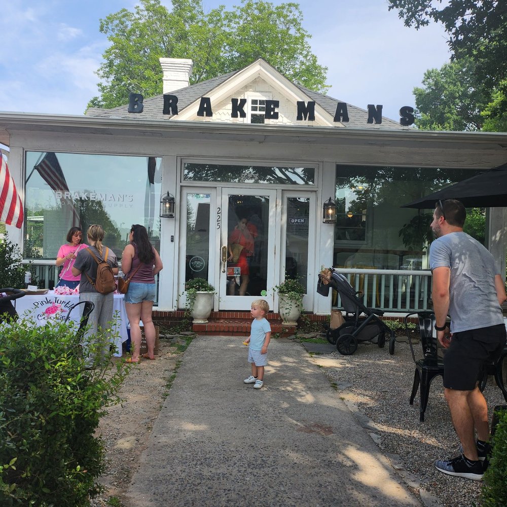 Brakeman's Coffee & Supply - Outside, cute. Ok coffee and muffins - Coffee & Tea Near Me - Matthews, North Carolina