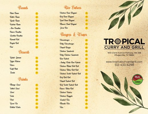 Menu photo 3 Tropical Curry and Grill Pflugerville, TX Menu photo 3 Tropical Curry and Grill Pflugerville, TX